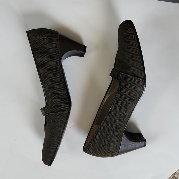 8 Prevata heels, twill Breen brown Made in Italy Italian leather soles pumps - Picture 9 of 10